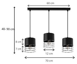 Industrialna lampa nad stół S660-Barma - czarny+chrom