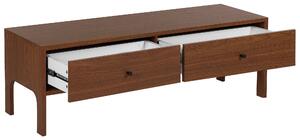 Szafka RTV ciemne drewno retro MDF 2 szuflady z uchwytami 120 cm Corina Beliani
