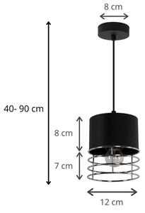 Lampa wisząca loftowa S659-Barma - czarny+chrom