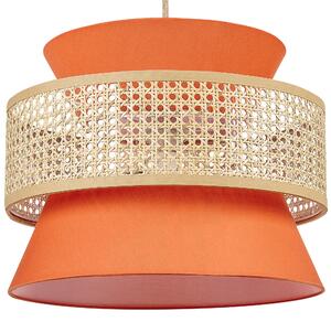 Wisząca lampa oświetlenie materiałowy klosz rattan boho naturalny koralowy Luyano Beliani