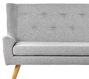 Sofa 2-osobowa tapicerowana szara uszak drewniane nogi pikowana ławka kuchenna Skibby Beliani