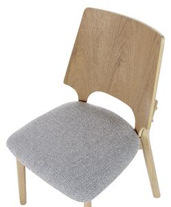 Zestaw 2 krzeseł do jadalni tapicerowane siedzisko jasne drewno z szarym Abee Beliani