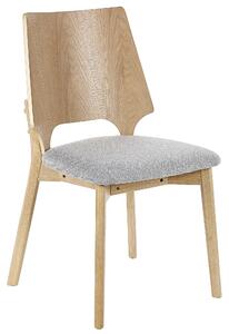 Zestaw 2 krzeseł do jadalni tapicerowane siedzisko jasne drewno z szarym Abee Beliani