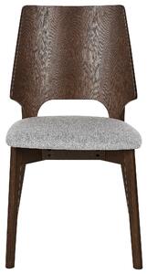 Zestaw 2 krzeseł do jadalni tapicerowane siedzisko ciemne drewno z szarym Abee Beliani