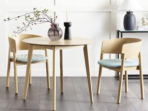 Zestaw 2 krzeseł do jadalni w stylu retro jasne drewno z niebieskim Marikana Beliani