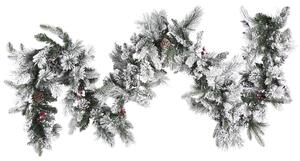 Sztuczna girlanda świąteczna ośnieżona z lampkami LED 270 cm biała Whitehorn Beliani