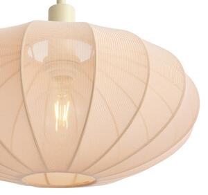 Lampa podłogowa Japandi beżowa z kremowym abażurem z tkaniny - Bida