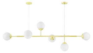 LAMPA WISZĄCA SUFITOWA NOWOCZESNA ZŁOTO KLASYCZNE BIAŁE KULE FINO 6 LED