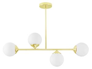 LAMPA WISZĄCA SUFITOWA PLAFON NOWOCZESNA ZŁOTO KLASYCZNE BIAŁE KULE FINO 4 LED