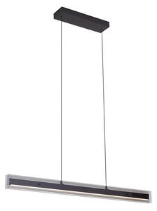 Nowoczesna lampa wisząca czarna ze szkłem dymnym z LED Easylift - Catch