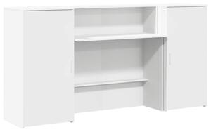 Biurko recepcyjne biaÅe 200x50x103,5 cm drewno klejone