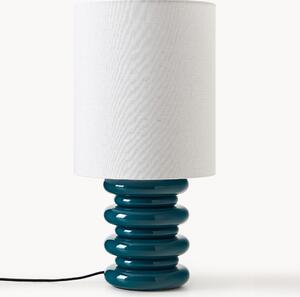Lampa stołowa z drewnianą podstawą Nicolas