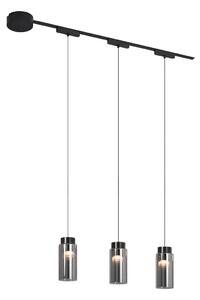 Nowoczesny system oświetlenia szynowego z 3 czarnymi lampami wiszącymi 1-fazowymi - Magnetic Vance