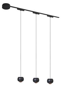 Nowoczesny system oświetlenia szynowego z 3 czarnymi lampami wiszącymi 1-fazowymi - Magnetic Lance