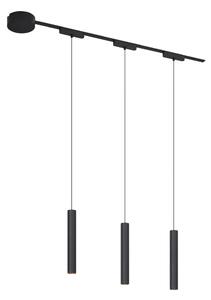 Nowoczesny system oświetlenia szynowego z 3 czarnymi lampami wiszącymi 1-fazowymi - Magnetic Cassie