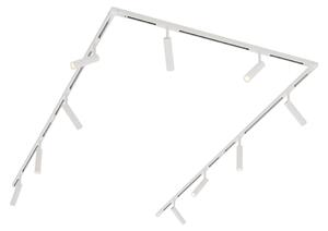 Nowoczesny system oświetlenia szynowego Slimline Uzzy z 10 białymi reflektorami jednofazowymi Oswietlenie wewnetrzne