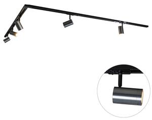 Nowoczesny system oświetlenia szynowego z 5 reflektorami w kolorze ciemnoszarego metalu - Iconic Jeana