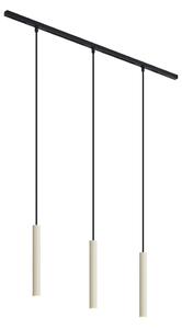 Nowoczesny system oświetlenia szynowego z 3 lampami wiszącymi w kolorze beżowym z czarnym, jednofazowy - Slimline Keno