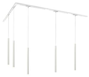 Nowoczesny system oświetlenia szynowego z 5 lampami wiszącymi biały 1-fazowy - Iconic Frini Oswietlenie wewnetrzne