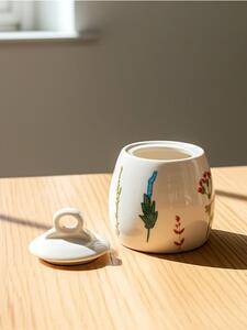 Sinsay - Ceramiczny pojemnik do przechowywania z motywem kwiatów - wielobarwny