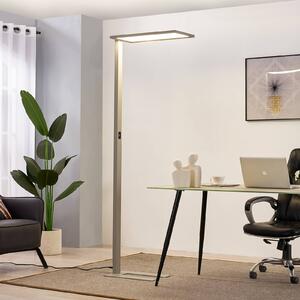 Lampa stojąca Taronis PRIOS, możliwość ściemniania, aluminiowy / szary / cynkowy, biuro, aluminium, nowoczesny