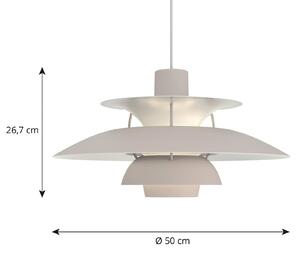 Louis Poulsen Lampa wisząca designerska PH 5, możliwość ściemniania, aluminiowy / szary / cynkowy, salon / jadalnia, aluminium, design