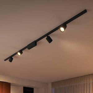 Philips Hue Perifo system szynowy 4x spoty czarne Perifo, możliwość ściemniania, czarny, biuro, metal, nowoczesny