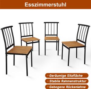 SONNI Suddeck Oak Black Metal Feet Krzesa do jadalni Zestaw 4 krzese x4 40,5x49x45x87,5 cm