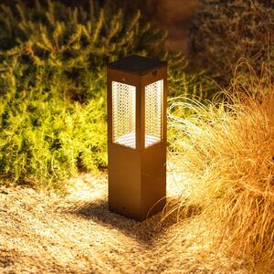 Les Jardins Lampa cokołowa LED Tradition Sensor Corten 40cm Tradition, możliwość ściemniania, brązowy / rdzawy, aluminium, nowoczesny
