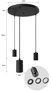 Calex Lampa wisząca Retro, możliwość ściemniania, czarny, salon / jadalnia, metal, nowoczesny