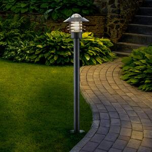 Słupek oświetleniowy Belmiro, żelazo, wysokość 100 cm, E27, czarny Belmiro Lindby, możliwość ściemniania, czarny, metal, nowoczesny