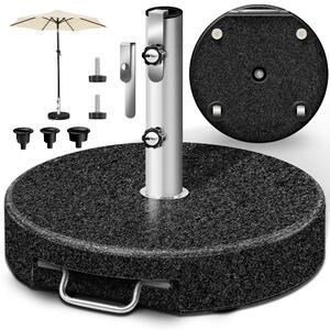 Stojak na parasol tillvex® Granite z kókami i uchwytem teleskopowym antracyt - 27 kg okrgy | stojak na parasol parasol z rurk ze stali nierdzewnej | stojak na parasol balkonowy do masztów parasolowych 16-48 mm i rednicy parasola 300 cm