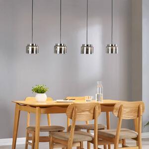 Lampa wisząca Diano Lucande, aluminiowy / szary / cynkowy, salon / jadalnia, szkło, design