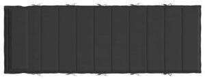 Poduszka na leżak, czarna, 180x60x4 cm, tkanina oxford