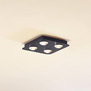 Lampa sufitowa Jyla Lindby, możliwość ściemniania, czarny, przedpokój, metal, nowoczesny