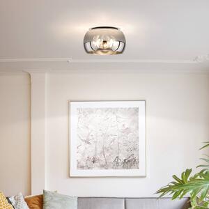 FISCHER & HONSEL Lampa sufitowa Dima, możliwość ściemniania, aluminiowy / szary / cynkowy, salon / jadalnia, szkło, nowoczesny