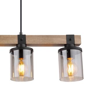 Globo Lampa wisząca Lila, możliwość ściemniania, ciemne drewno, salon / jadalnia, drewno, dworkowy / rustykalny