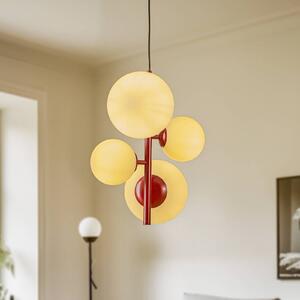 Lampa wisząca szklana Joel ALDEX, możliwość ściemniania, czerwony, salon / jadalnia, metal, nowoczesny