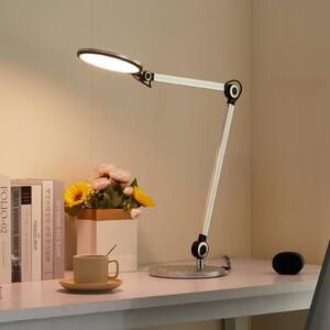 Lampa biurkowa LED Nyxaris Lindby, możliwość ściemniania, aluminiowy / szary / cynkowy, biuro, tworzywo sztuczne, nowoczesny