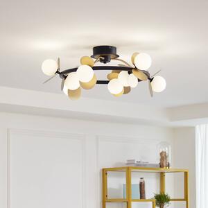 Lampa sufitowa LED Pallo Lucande, możliwość ściemniania, czarny, salon / jadalnia, metal, nowoczesny