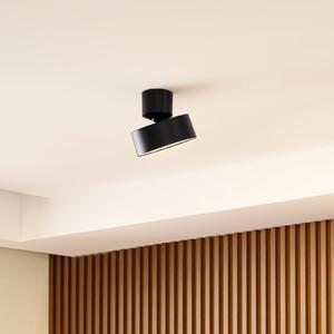 Reflektor LED Lindby Nivoria, Ø 14 cm, czarny, obrotowy Nivoria, czarny, salon / jadalnia, aluminium, nowoczesny