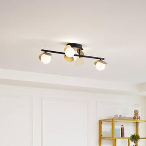 Lampa sufitowa LED Pallo Lucande, możliwość ściemniania, czarny, salon / jadalnia, metal, nowoczesny
