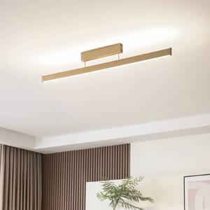 Inteligentna lampa sufitowa Mylosh Lucande, możliwość ściemniania, mosiężny / złoty, salon / jadalnia, aluminium, nowoczesny