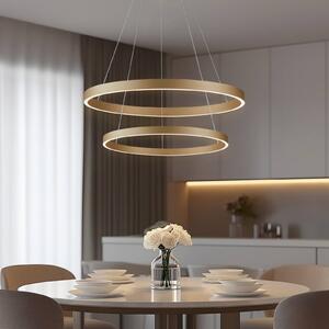 Inteligentna lampa wisząca Yonam Lucande, możliwość ściemniania, mosiężny / złoty, salon / jadalnia, aluminium, nowoczesny