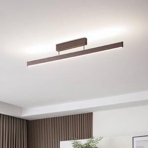 Inteligentna lampa sufitowa Mylosh Lucande, możliwość ściemniania, brązowy / rdzawy, salon / jadalnia, aluminium, nowoczesny