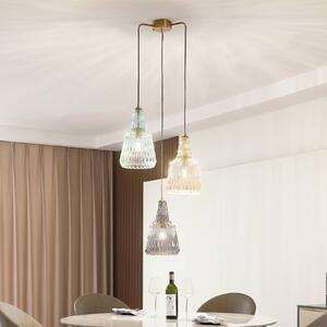 Lampa wisząca szklana Belarion Lindby, możliwość ściemniania, multikolor, salon / jadalnia, szkło, vintage