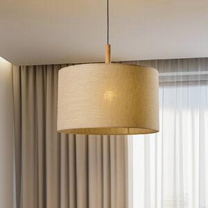 Żyrandol Deva Nature, 1-punktowa, tekstylny klosz Nature TK Lighting, możliwość ściemniania, salon / jadalnia, tkanina / materiał / jedwab, skandynawski