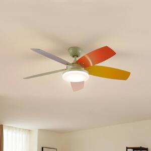 Wentylator sufitowy LED Lindby Jonte, drewno, DC, cichy, Ø 106 cm Jonte Lindby, możliwość ściemniania, multikolor, salon / jadalnia, metal, nowoczesny