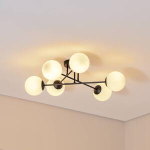 Lampa sufitowa Glassy Euluna, możliwość ściemniania, czarny, salon / jadalnia, szkło, nowoczesny