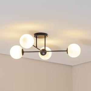 Lampa sufitowa Glassy Euluna, możliwość ściemniania, czarny, salon / jadalnia, szkło, nowoczesny